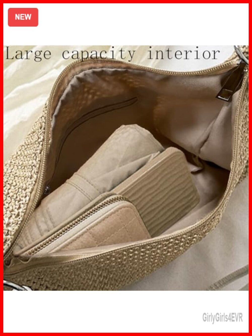 Straw Beach Tote Bag Crossbody Bag Shoulder Bag Summer Tote - Picture 4 of 6